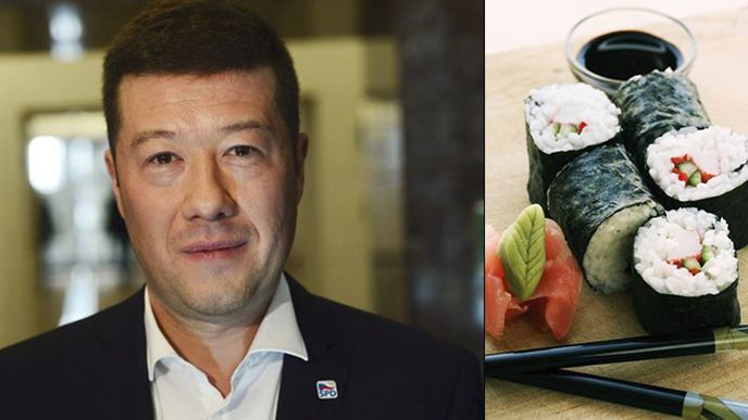 Tomio Okamura (SPD) a suši