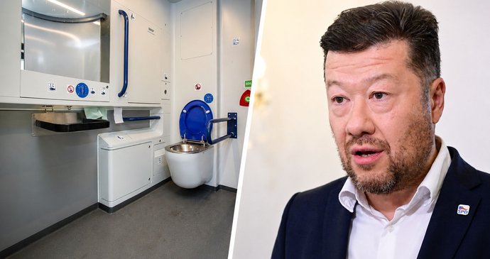 Tomio Okamura si stěžuje na toaletní papír ve vlacích.
