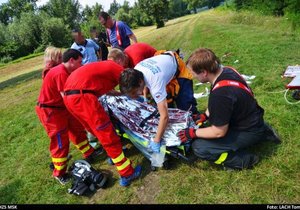 V rybníku na Domažlicku se topil chlapec, vrtulník ho převezl do fakultní  nemocnice v Plzni. Ilustrační foto.