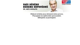 Takhle vypadal web TOP 09 v sobotu krátce před polednem.