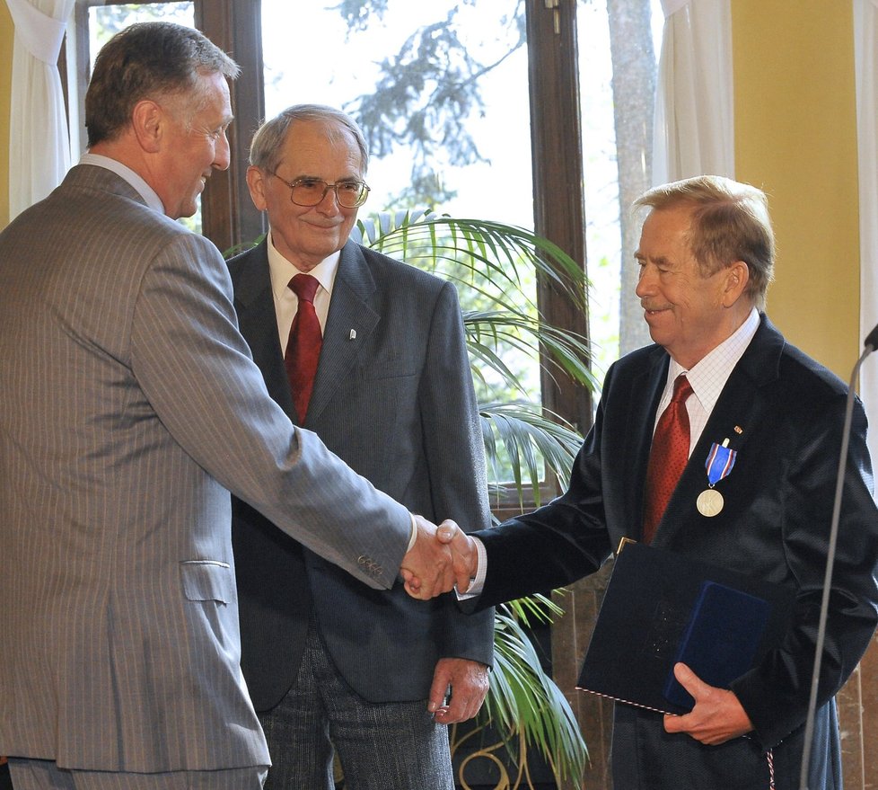 Mirek Topolánek a Václav Havel