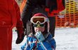 Malý Nicolas Topolánek na lyžích.
