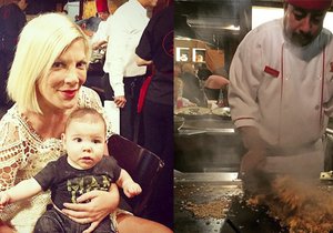 Tori Spelling spadla v restauraci na rozpálený gril