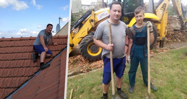 Policista Marek (44) s pěti dětmi z Moravské Nové Vsi: Žena mu zemřela, když stavěli dům, teď pomáhá postiženým tornádem
