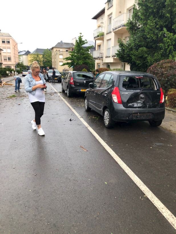 Tornádo způsobilo na jihozápadu Lucemburska značnou spoušť (9. 8. 2019)