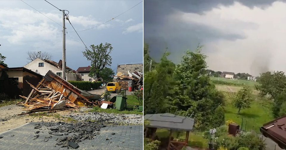 Nedaleko česko-polských hranic se prohnalo tornádo. (7. 6. 2020)