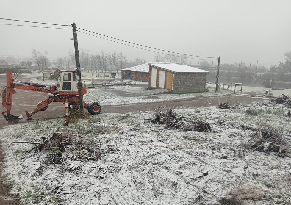 Prosinec 2021: Jednou z posledních Lukášových prací v Lužici byl úklid vyvráceného lesa.