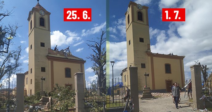 Moravská Nová Ves, kostel svatého Jakuba Staršího, pátek 25. června a 1. července.