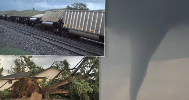 Tornádo smetlo vlak: Americkou Nebrasku zasáhla silná bouře