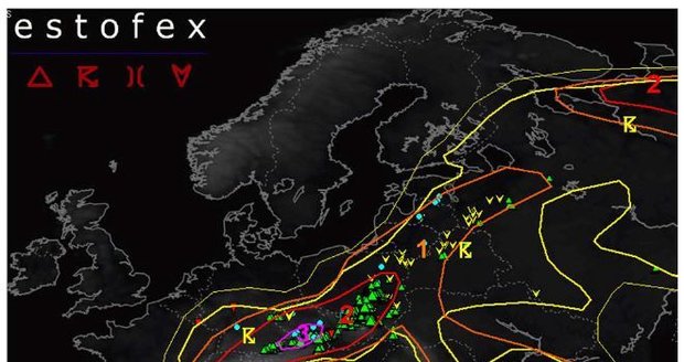 Podle předpovědi Estofex hrozilo v Evropě 24. června vznik hned čtyř tornád. To nejbližší bylo lokalizováno na Slovensko.