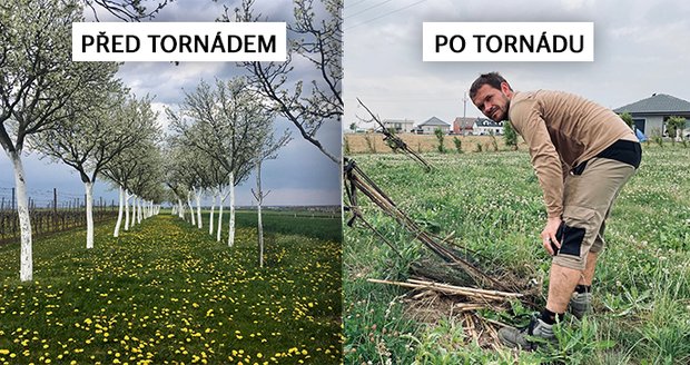 Vláďův životní sen smetlo za pár minut tornádo: Z vypiplaného sadu je krajina hrůzy 