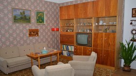 Autentický obývací pokoj ze 70. let