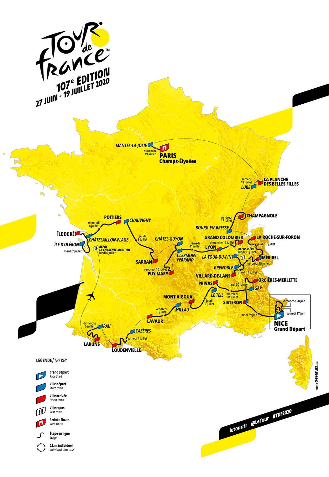 Trasa Tour de France 2020