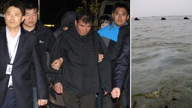 Jihokorejská policie zatkla kapitánu potopeného trajektu Sewol.