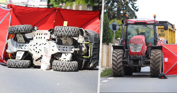 Řidič čtyřkolky (†44) nepřežil v Počernicích srážku s traktorem. Chlapec (14) je ve vážném stavu