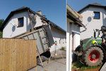 Upadlé závaží vymrštilo traktor ze silnice: Zdemoloval kus domu a pergolu!