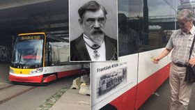 Tramvaj číslo 9391 nese jméno Františka Křižíka.