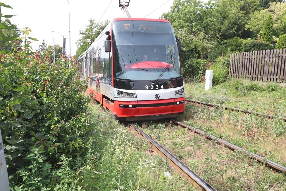 Tramvaj v ulici Trojská