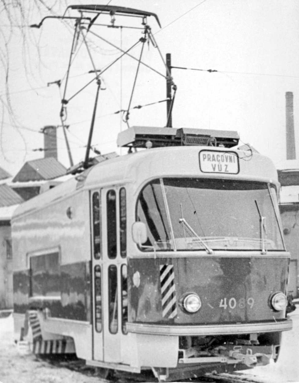 Tramvaj na odklízení sněhu z roku 1970