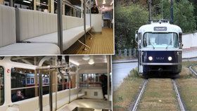 Prahu bude na kolejích brázdit modrá kráska. Luxusní tramvaj T3 Coupé nabídne bar i polstrované sedačky