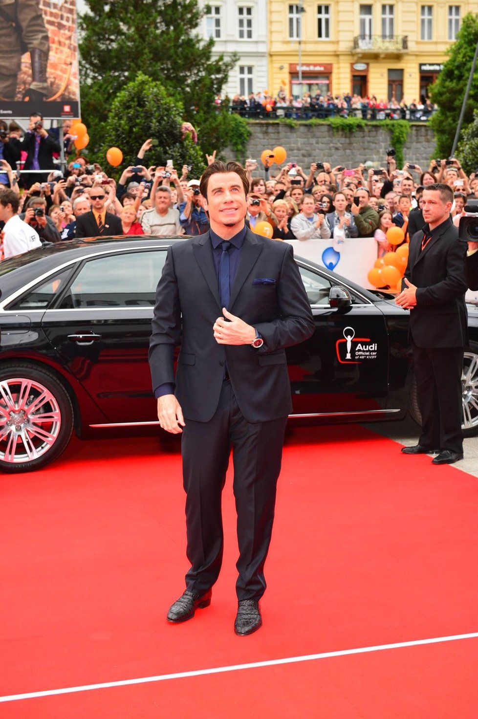 John Travolta na červeném koberci na 48. ročníku filmového festivalu v Karlových Varech.