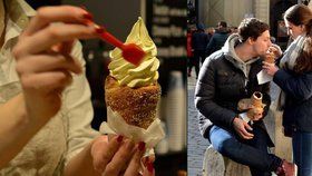 Trdelník se zmrzlinou - hit světových sociálních sítí: Turisté po něm šílí, každý ho chce ochutnat