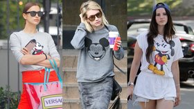 Mickey Mouse milují i celebrity (Irina Shayk, Emma Roberts a Lana Del Rey).