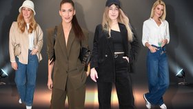 Stylový týden: Trendy outfity s džíny a kalhotami ovládly stylové mámy showbyznysu i hvězda Duny