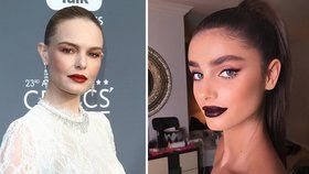 Make-up trendy pro jaro: Lila stíny, tmavá rtěnka a červené rty i víčka