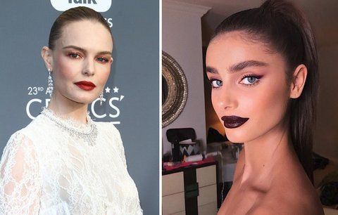 Make-up trendy pro jaro: Lila stíny, tmavá rtěnka a červené rty i víčka