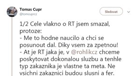 Výměna názorů mezi Radkou Třeštíkovou a Tomášem Čuprem.