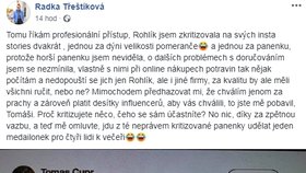 Výměna názorů mezi Radkou Třeštíkovou a Tomášem Čuprem.