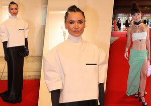 Radka Třeštíková letos ve Varech překvapila modelem zahalující celé tělo.