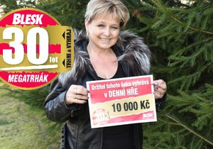 Výherkyně hry Blesku Edita Bernášková (59) z Březence u Jirkova