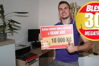 Martin Bláha (30) o zisku 10 000 Kč v DENNÍ HŘE: Mámu vezmu na večeři a do divadla!