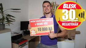 Martin Bláha (30) z Prahy vyhrál 10 000 Kč v DENNÍ HŘE.