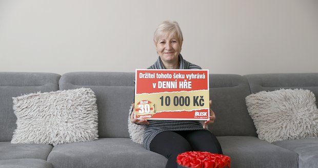 Hana Štěpánková výhra 10000,-Kč. Výhru by paní Štěpánková dala na dovolenou s vnučkami.