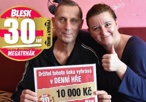 Miroslav Mašlík (67) ze Šternberka s přítelkyní Radkou Veřmiřovskou (45) použijí desetitisícovou výhru na výlet za sluncem a koupáním.