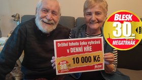 Manželé Vašinovi získali 10 tisíc v MEGATRHÁKU! Pozor, v pátek hrajeme o 100 tisíc!