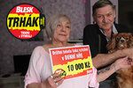 Marie Vachutková (69) z Židlochovic s manželem Miroslavem (69) a fenkou Daisy (3).