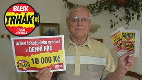 Jiří Jindra (76) je dalším výhercem v Denní hře Trhák. Vyhrál 10 tisíc korun.
