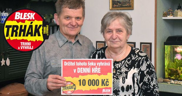 Jaroslav a Helena Třeštíkovi vyhráli 10 tisíc.