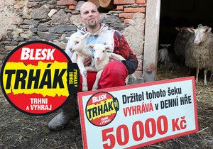 Zemědělec Radek Lipták (34) z Nýřan zabodoval v DENNÍ HŘE: Trhák zkusil poprvé a má 50 000 Kč!