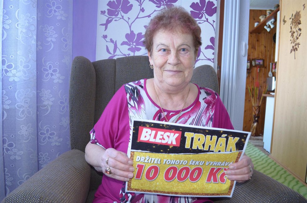 10 000 Kč má díky Blesku Zdenka Danečková (69) z Ryžoviště na Bruntálsku.