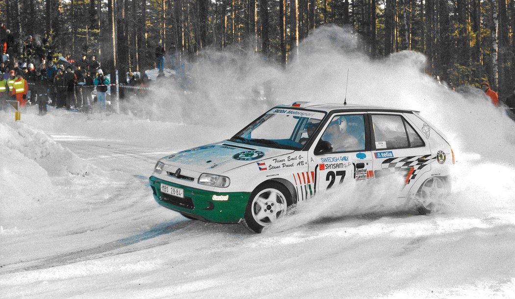 S vozem Škoda Felicia Kit Car vyhrál Emil Triner na Švédské rallye 1995 ve třídě A5