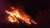 Celou chatku „polkly“ plameny: Hasiče zaměstnal požár u chráněné oblasti v Troji