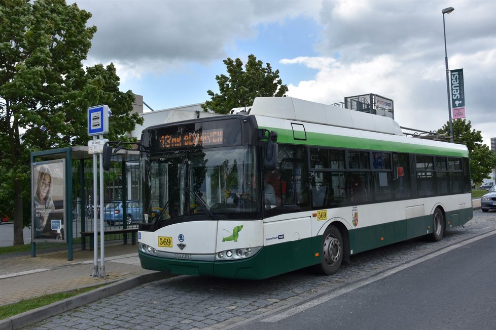 V některých úsecích trolejbusových linek v Plzni chybí trolejové vedení, dopravní podnik na ně nasazuje trolejbusy s alternativním pohonem.