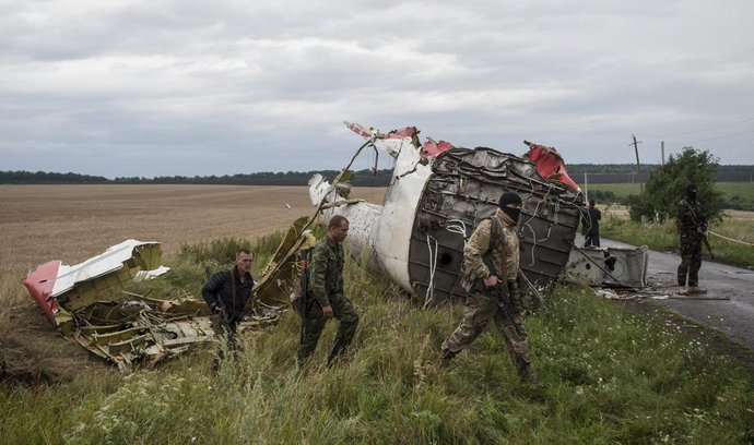 trosky malajsijského letadlo na východě Ukrajiny