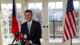 Premiér Andrej Babiš během setkání s prezidentem Trumpem ve Washingtonu