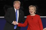 Donald Trump a Hillary Clintonová v prezidentské debatě